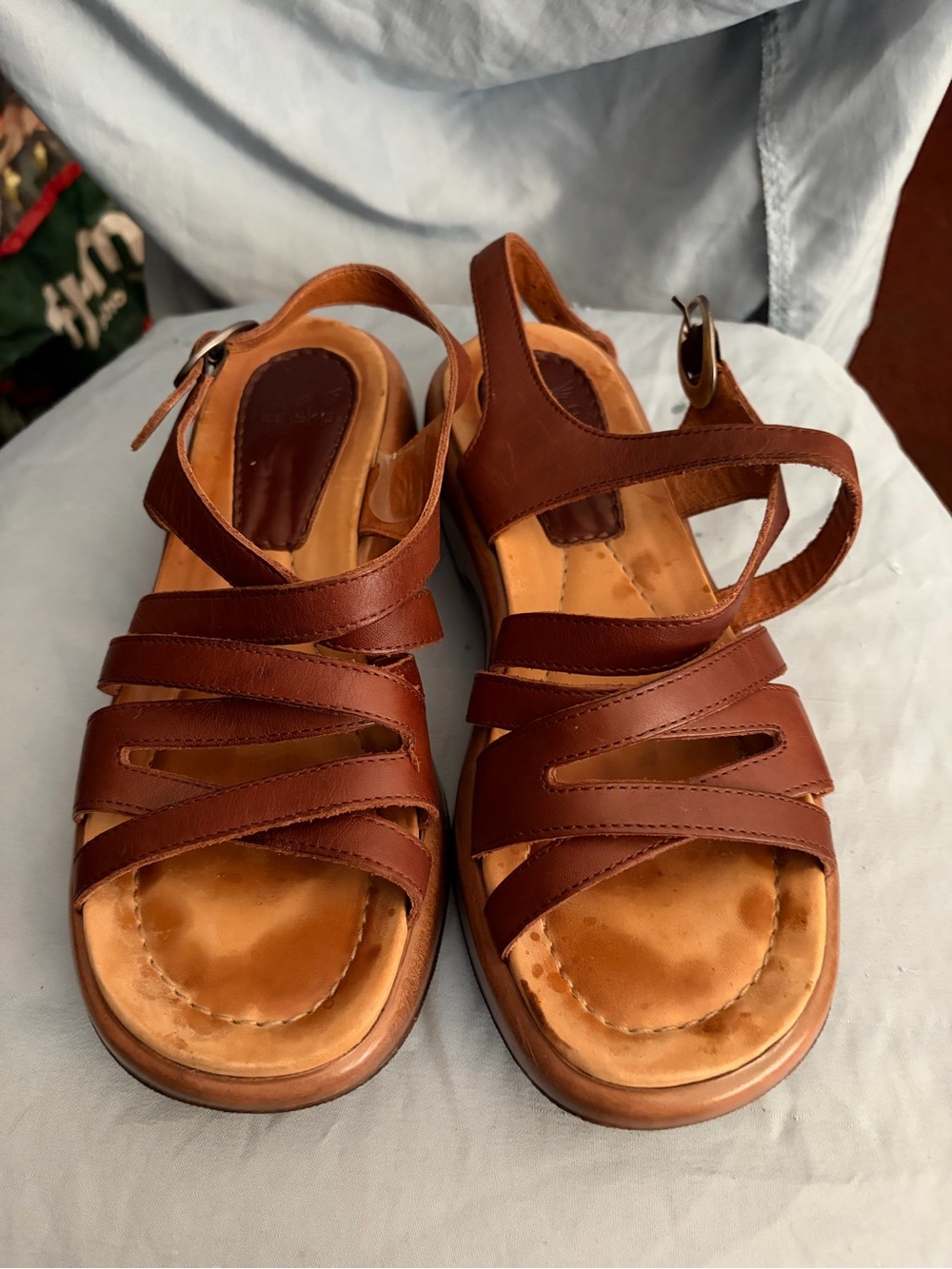 Dansko Brown Leather Strappy Slingback Sandals size 38